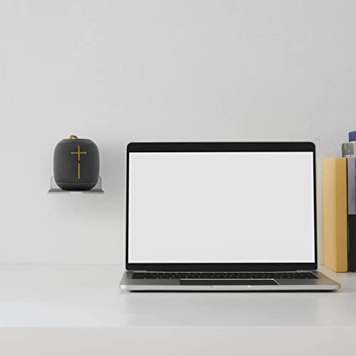 Floating Speaker Shelf - Small Wall Mount for Speakers, Webcams, Displays - Acrylic Shelf in Silky White & Transparent - color: Silky White & Transparent, size: Small