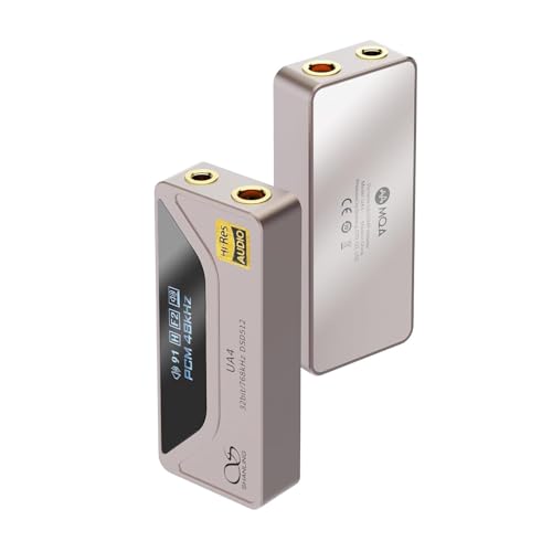 SHANLING UA4 Headphone Amplifier, Portable USB DAC AMP, Support MQA 16X,768kHz DSD512,High Driving Power for Android/iOS/Mac/Windows,Dongle Volume Control,3.5/4.4mm up to 237mW@32Ω Output (Titanium) - color: UA4 Titanium