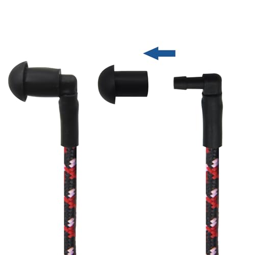 WODASEN Replacement Braided Nylon Fiber Acoustic Coil Tube Moisture Proof Color for Radio Earpiece (Red-Pink-Black-1) - color: Red-Pink-Black-1