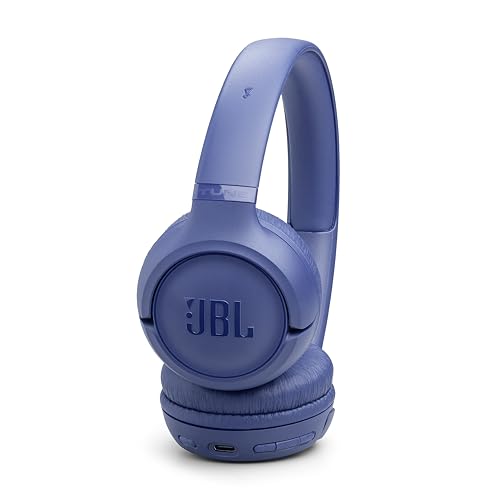 JBL Tune 530BT - Wireless on-Ear Bluetooth 6.0 Headphones with Powerful Pure Bass Sound, 2 beamforming mics for Perfect with Expo Gear Over-Ear Weather-Resistant Protective Hard-Shell - color: Blue