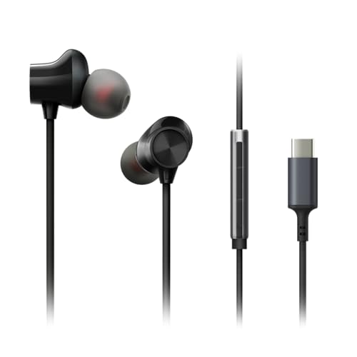 Panasonic ErgoFit Wired Earbuds, in-Ear Headphones with Microphone and Call Controller, Ergonomic Custom-Fit Earpieces (S/M/L), USB-C Compatible - RP-TCM325-K- (Black) - color: Black, size: S/M/L, style: USB-C with Mic