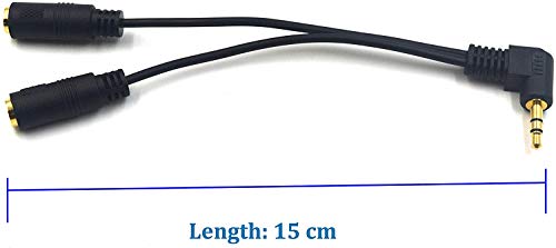 Poyiccot Headphone Splitter, 3.5mm Audio Y Cable Male to Dual Female Adapter, 90 Degree Dual 3.5mm Headphone Splitter for PS4, PS5, Xbox, PC Gaming Headsets, Phone, Tablet, Laptop