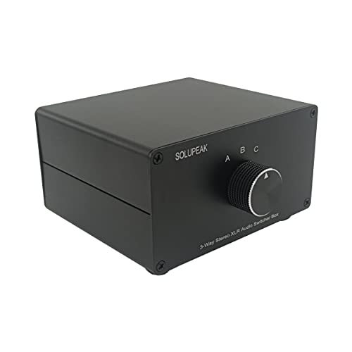 X301 3-Way XLR Stereo Audio Switcher Selector Switch Box Passive | 3 IN 1 OUT you sw between 3 XLR audio sources in avoiding frequent cable changes,Bi-Direction passive NO power plug and play - color: 3-IN-1-OUT