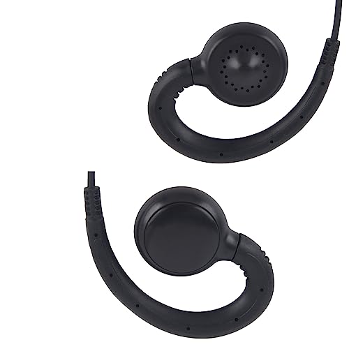 C Swivel Earpiece with PTT Mic Over Ear Earhooked Walkie Talkie Headset Compatible for Hyt hytera hp682 HP602 PD602 PD602i PD662 PD662i PD682i(Black,Wired)