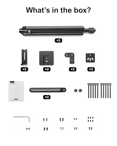 ULTIMEA Speaker Stands Pair, Height Adjustable Speaker Stand, Extends 24.4" to 36.6", Holds 6.6 lbs, Compatible with VIZIO, Sony, Bose, Polk, ULTIMEA Poseidon Series Surround Sound Speaker, Steady 300
