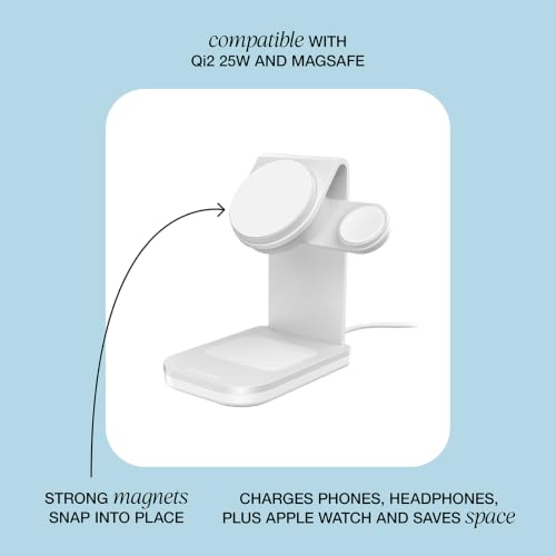 OtterBox 3-in-1 Wireless Charging Stand, Black | MagSafe Charging Station for iPhone, Apple Watch & AirPods, 45W Wall Charger & 6ft USB-C Charging Cable Included - color: Black, style: 3-in-1