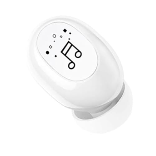 Fabater Single Ear Bluetooth Headset, BT 5.0 3 Hour Playtime Mini Wireless Earbuds, Truck Driver Headset with Touch Control Dual Interconnection IPX4 Sweatproof for Smart Phones PC TV (White) - color: White