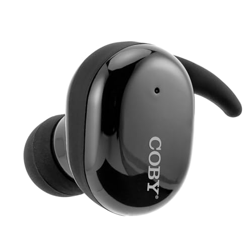 Coby TruFit Lightweight True Wireless Earbuds with Charging Case - in Ear Earbuds Wireless Bluetooth 5.0 - Music Controls, Call Functions, 16-HR Battery Life - Great for Travel, Home, School (Black) - color: Black, size: No Size
