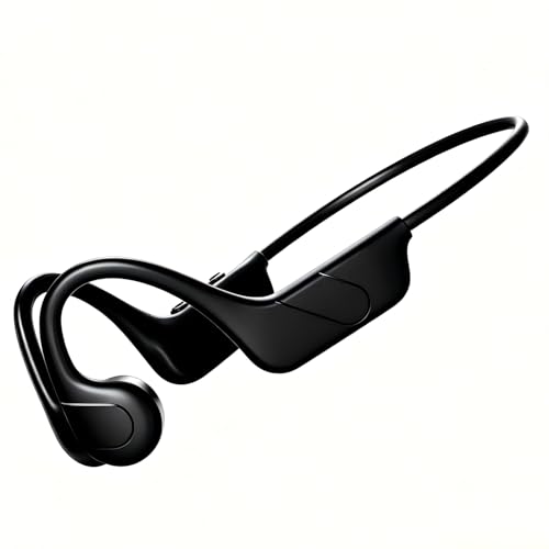 Bone Conduction Headphones - Swimming Headphones with MP3 Built-in 32GB Storage, IPX8 Waterproof for Underwater Use, Bluetooth 6.0 Sport Open Ear Bone & Air Conduction(Glossy Black, Large)