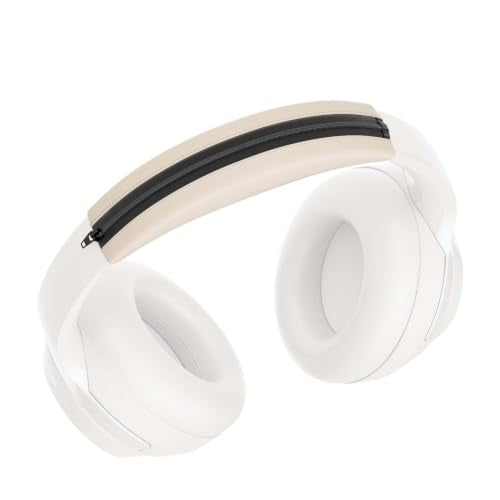 Replacement Headband Cover Soft Washable Silicone with Zipper Headband Protectors Cushion Compatible with iKF King Pro Wireless Over-Ear Headphones (Off White) - color: Off White