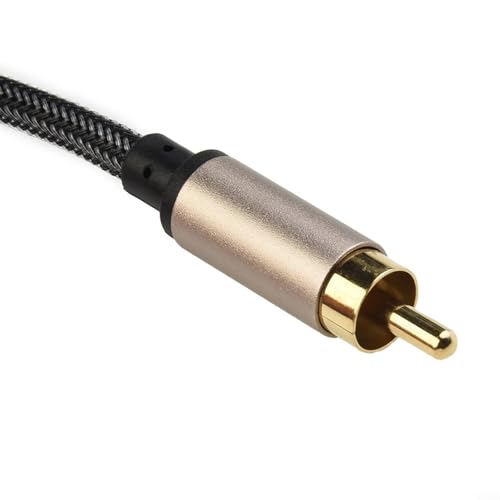 Digital Coaxial Audio Video Cable for RCA to 3.5mm Jack SPDIF Gold-Plated Connectors Nylon for Braided for Compatible with for HDTV Soundbar (1M) - size: 1M