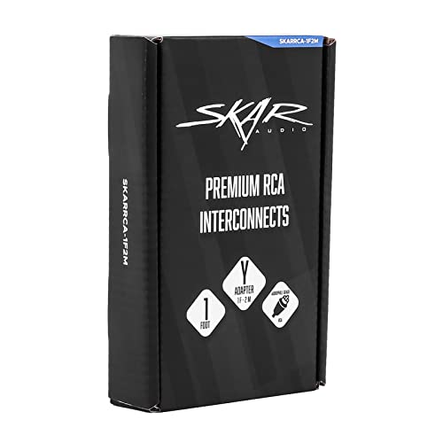 Skar Audio 1-Female to 2-Male RCA Y-Adapter (12-inches) Interconnect Cable - SKARRCA-1F2M - size: 1-Female to 2-Male Y-Adapter - 1 foot