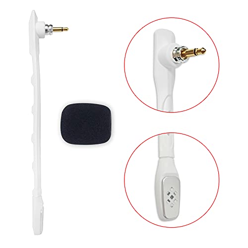 Microphone for Astro A40, A40 TR Gaming Headsets, Detachable 3.5mm, White | Noise Cancellation Mic with Foam Cover, for PS5 PS4 Xbox Series X/S - color: White