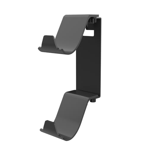 Dual Controller & Headset Holder for PS5 Slim/pro - No Screw Metal Wall Mount, Side Mount Storage, Space Saving Design for Gaming Setup Organization