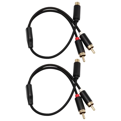 2 Pack 1 Female to 2 Male Audio Cable, RCA Y-Adapter, 1Ft | Gold-Plated Splitter Cable, Y Adapter Connector, Extension Cord for Home Theater Car Audio - size: 1 Female to 2 Male