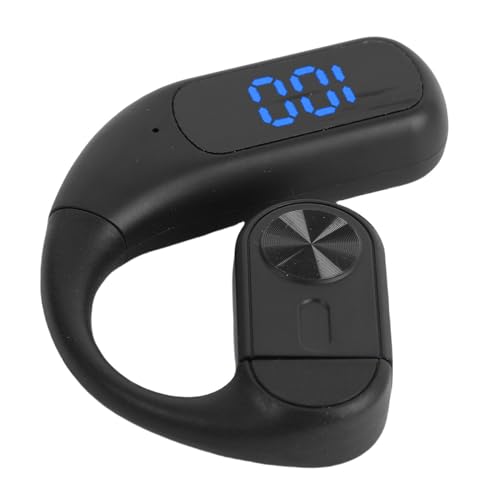 AMONIDA Bluetooth Headset, Single Ear Headset with Earhook Design, Noise Canceling Wireless Handsfree Earpiece for Trucker Driver Business (Black) - color: Black