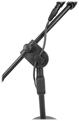 Rockville RCM01 Podcast Condenser Mic with RockPop Curve, RDMS70 Boom Stand | 25mm Cardioid, 30Hz-20kHz, 48V Phantom Power, XLR/3.5mm Cables, Shock Mount, Steel Round Desktop Base, Streaming, 3-Items