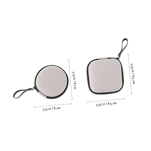NUOBESTY 2pcs Earphone Case Zipper Storage Bag Headphone Pouch for Cables and Accessories Portable Hard Disk Pouch for Earbuds and Chargers Compact Organizer for Travel