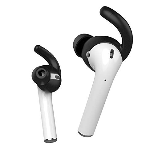 Anti-Slip Earhooks Soft Silicone Skin Compatible with Apple Headphone 2 & 1 Lightweight Sound Quality Enhancement for Headphones Outdoor Activities in-Ear EarHook 2 Pairs White & Black - color: White & Black