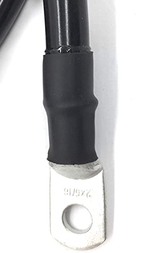 End Game 2 AWG Gauge Marine Grade Battery Cables, Made in USA, Fully Assembled with Heavy Duty Tinned Lugs, 1ft-15ft Lengths Available (Single Black, 1ft - 3/8” Lugs) - color: Single Black, size: 1ft - 3/8” Lugs