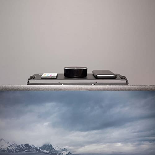 VIVO 13 inch Over Under VESA Monitor Shelf Mount, Holds Media Devices, Speakers, Routers, and More, Fits VESA 75mm, 100mm, 200mm, Black, MOUNT-SF01M