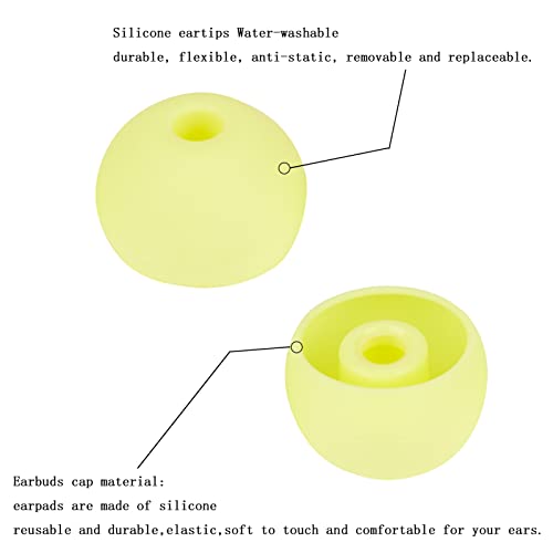 Replacement Eartips Earbud Rubber Tips Compatible with Powerbeats Pro Beats Wireless Earphone Headphones,4 Pairs(Yellow) - color: yellow