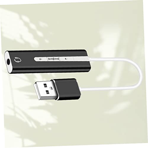 OSALADI USB External Sound Card with Surround Sound for Mic and Earphone Adjustable Volume for Computer Use Black