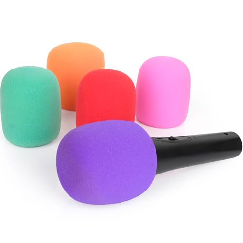 ChromLives Colorful Microphone Cover Microphone Windscreen Foam Cover Top Grade 8 Pack - color: Multi-Color