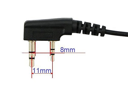 KENMAX® 2 Pin Headband Microphone Mic Earpiece for Two Way Radio BaoFeng UV-5R UV-B5 UV-B6 BF-888S WOUXUN TG-UV2 KG-UVD1P PUXING PX-888K Keenwood TK-3107 - color: Pack of 1