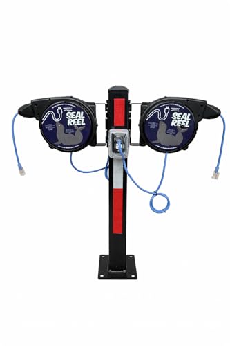 50ft. 12/3 SJEOOW Cable, Outdoor/Watertight, Retractable Cord Reel – Watertight, 20A Breaker, Retractable to 30°F, Includes 2 Mounting Brackets, 180° Swivel Mount.