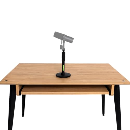 Shure by Gator Round Base Desktop Mic Stand with 6" Base (SH-DESKTOP1) | Designed to reduce movement and vibration, this simple mic stand is great for podcasts, live streams, or meetings.