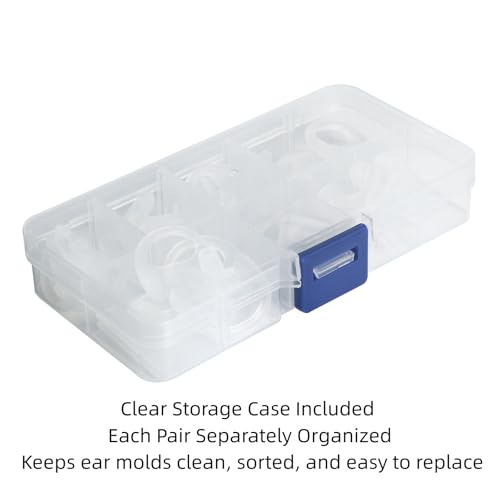 8-Pair Two Way Radio Ear Mold Replacement Soft, Pro-Grade Covert Surveillance Earbud, Silicon Earmold Earplug Compatible with Acoustic Coil Tube Earpiece(16pcs) - color: White