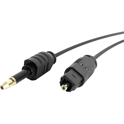 StarTech.com 6 ft. (1.8 m) Toslink to Mini Toslink Cable - Toslink to Mini SPDIF - Audio Cable - Black - Digital Optical Cable (THINTOSMIN6) - size: 6 ft, style: Toslink to Mini Digital