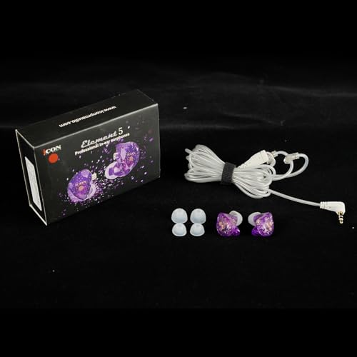 iCON Pro Audio Element 5 in-Ear Monitors - Pro Wired Earphones with 3.5mm Jack for Studio Monitoring, PC, Mac, Smartphone - Noise Isolating Hi-Fi IEM