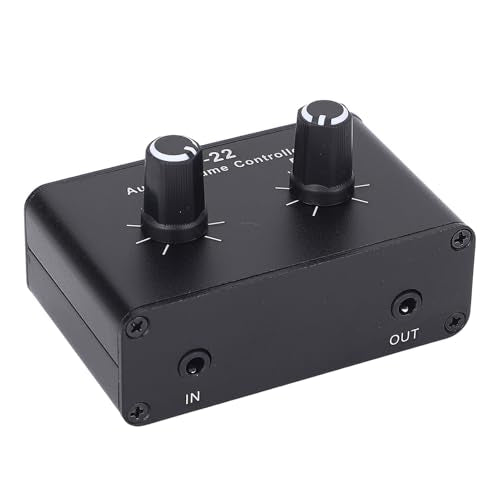 3.5mm Volume Control Box with Balance Adjustment, Stepless Knob Stereo Switcher Compatible Headphones Speakers PC Phone Tablet for Precise Sound Management