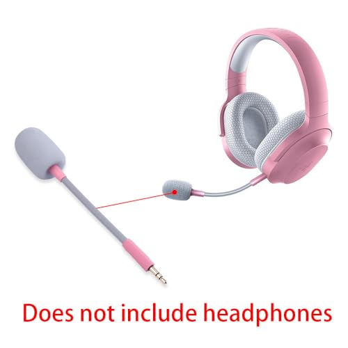Barracuda X Mic Replacement for Razer Barracuda X Wireless Gaming Headphone,3.5mm Detachable Gaming Microphone Boom (Pink) - color: pink