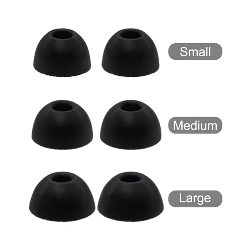 Klowcok Replacement Foam Ear Tips for Raycon Everyday/Fitness/Impact, Black | Memory Foam Earbuds Tips, 3 Pairs (S/M/L)