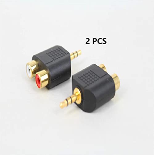 3.5mm Stereo to 2-RCA Splitter Audio Adapter Gold Plated 2pcs | 3.5mm TRS Male to Dual RCA Female Jack Y Plug Audio Converter