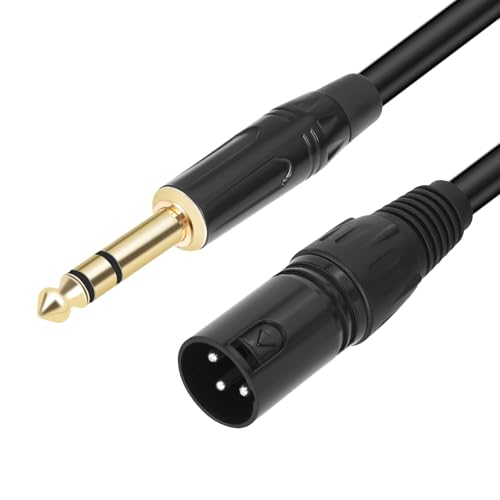 XLR Male to 1/4 TRS,2Pack 3.3 FT Professional 6.35mm TRS to XLR Male Quarter inch Balanced Cable for Mixer Power Amplifier - color: XLR Male to 6.35, size: 3.3 ft - 2 Pack