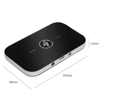 Aimery Bluetooth 5.0 2-in-1 Wireless Audio Adapter, Black, 3.5mm AUX, Bluetooth Transmitter & Receiver for Home Stereo, Headphones, Speakers, Airplane, PC, Car