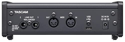 Tascam US-2x2HR 2 Mic 2IN/2OUT High Resolution Versatile USB Audio Interface for Recording, Streaming, Podcasting, Songwriting | Interface for Recording, Streaming, Podcasting, Songwriting