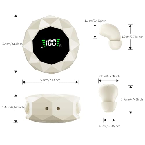 Smallest Invisible Mini Earbuds Wireless Bluetooth Headset, Low Profile Micro Tiny Discreet Hidden Earbudsfor Work, Small Headphones, Invisible Sleep Earphones for Small Ear Canals (Khaki) - color: Khaki