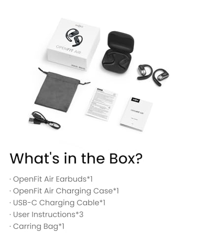 SHOKZ OpenFit Air - Open-Ear Headphones, True Wireless Earbuds, Water Resistant, Secure Earhooks for Daily Use, Black - color: Black