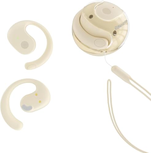 sunshot Ows Open Ear Buds Headphones Bluetooth 5.4,Bone Conducting Air Bone Conduction Headphones, 16mm Drivers,40H Playtime,Open Ear Earbuds IPX5 Waterproof and Noise Reducing Touch (Khaki) - color: Khaki