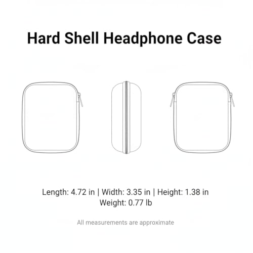 Hard Shell Headphone Case for Over-Ear Models, Compact EVA Travel Pouch with Zipper, Red