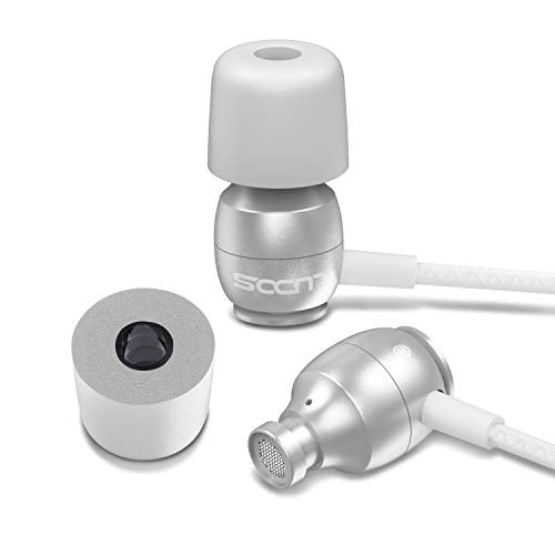 LUDOS Clamor Wired Earbuds in-Ear Headphones, 5 Years Warranty, Earphones with Microphone, Noise Isolating Ear Buds, Memory Foam for iPhone, Samsung, School Students, Kids, Women, Small Ears - White - color: White, style: 3.5 mm