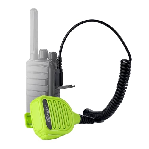 Waterproof Shoulder Speaker Mic 2 Pin Two Way Radio Microphone with 3.5mm Audio Jack Compatible with BaoFeng GT-5R / UV-5R, BTECH, Kenwood and Retevis Radios Walkie Talkie