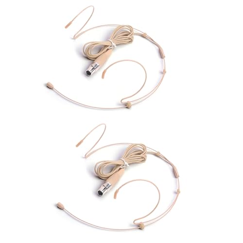 2 Pack XLR 4PIN Double Earhook Microphone for shure Bodypack System - size: Dual Earhook Microphone