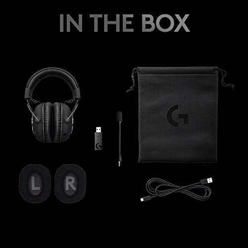 Logitech G PRO X Wireless Lightspeed Gaming Headset with Blue VO!CE Mic Filter Tech, 50 mm PRO-G Drivers, and DTS Headphone:X 2.0 Surround Sound (Renewed)