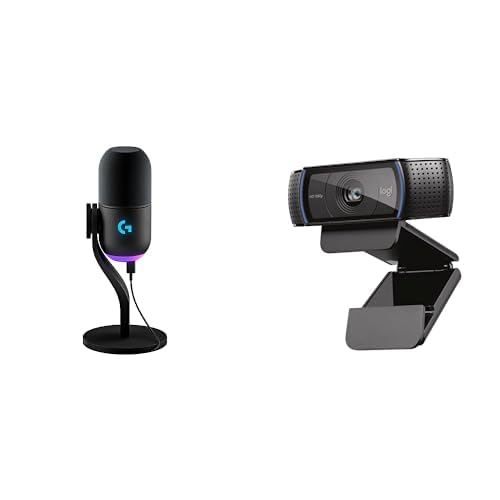 Logitech G Yeti GX Dynamic RGB Gaming Microphone with LIGHTSYNC, USB + Logitech C920X Pro Webcam - color: Black